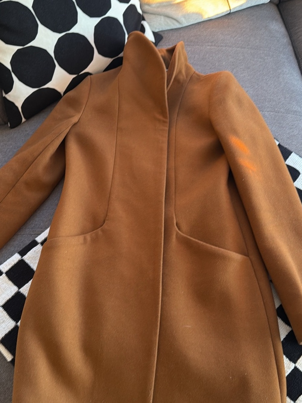 Wilfred Camel Brown Wool Trench Coat